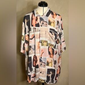 Playboy By Pacsun Mens Polaroid Short Sleeve Button Up Casual Camp Shirt|Sz:XL